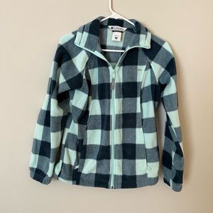 Like new Columbia Women’s Fleece Light Blue/Teal Plaid - Size Small